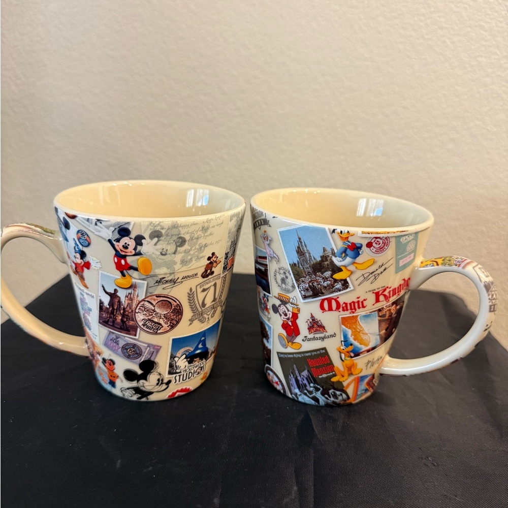 Disney Magic Kingdom Collage Mugs - Cream and Multicolor